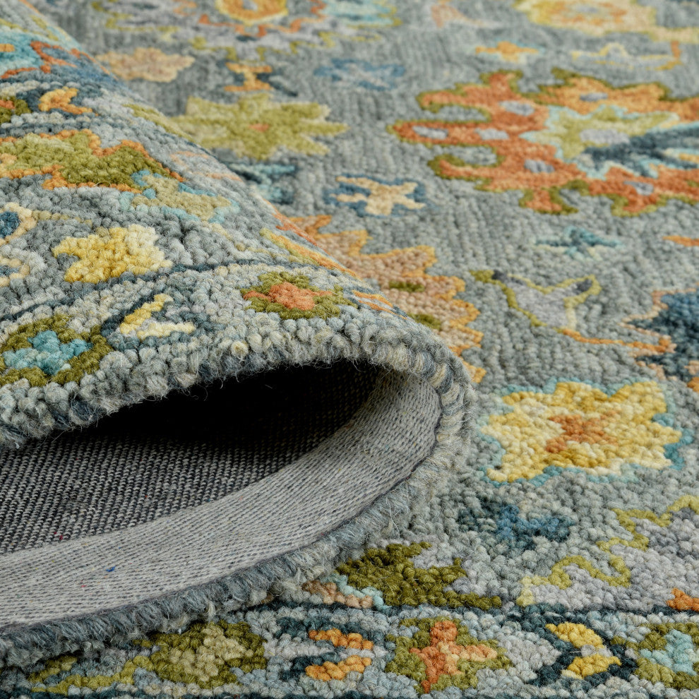 Jackson Traditional Gray Hand-Hooked Area Rug 3'6" x 5'6"