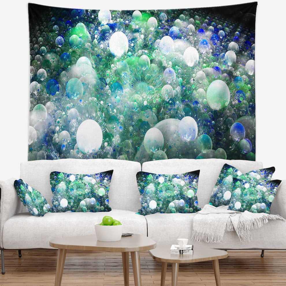 Colorful Molecules Fractal Design Abstract Wall Tapestry, 92"x78"
