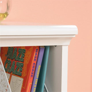 Sauder Pogo Engineered Wood Bookcase/Footboard in Soft White Finish
