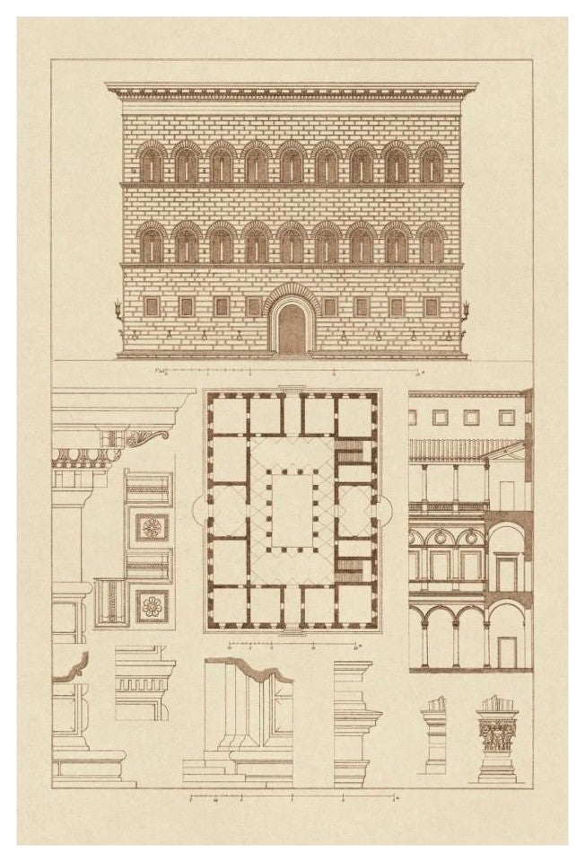 "Palazzo Strozzi at Florence" Digital Paper Print by J. Buhlmann, 18"x26"