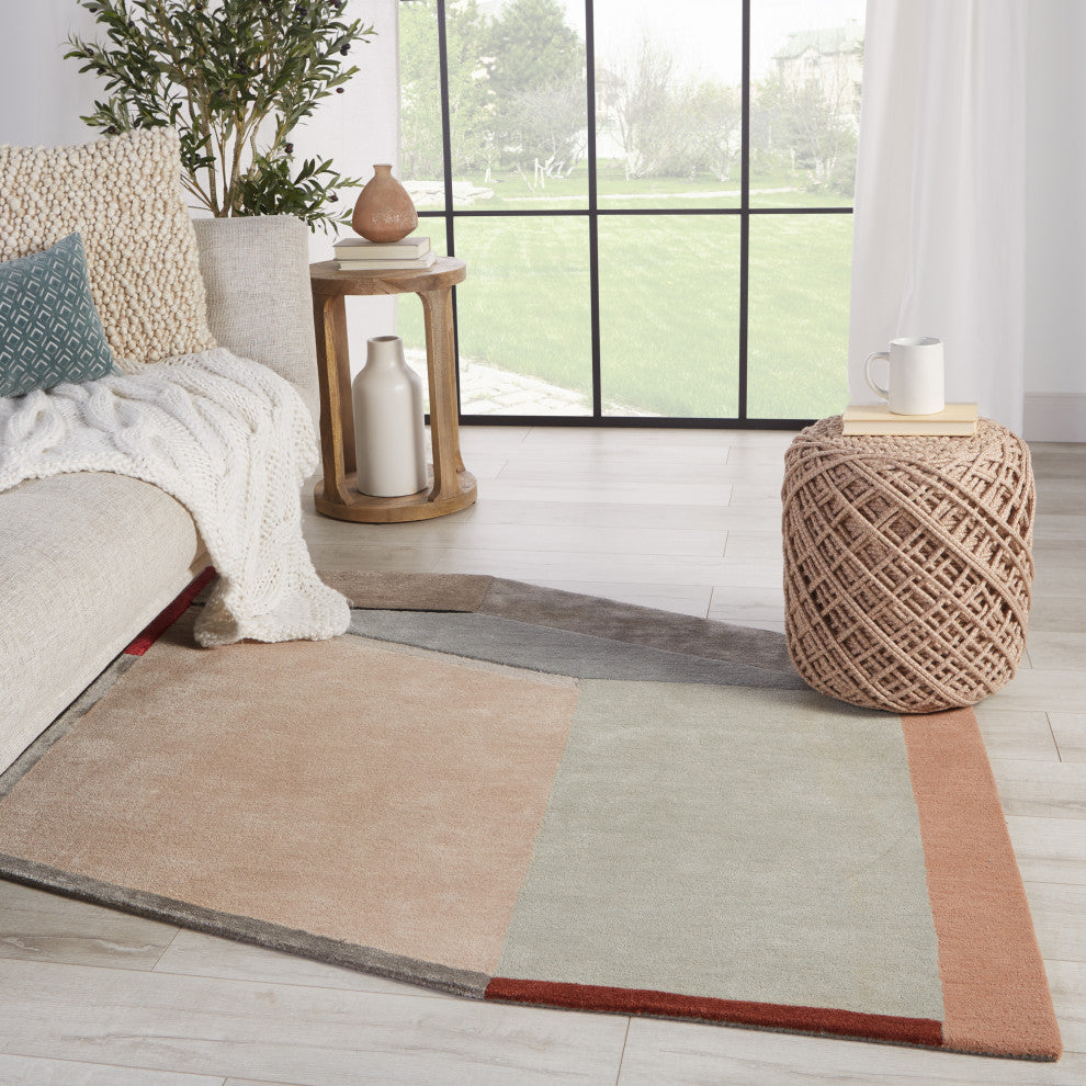 Jaipur Living Tauri Handmade Geometric Pink/ Gray Square Rug, 10'x10' Irr