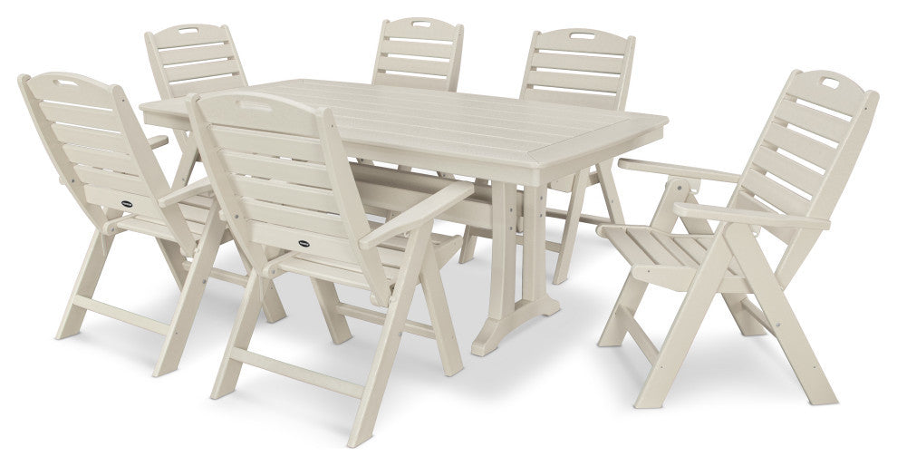 POLYWOOD 7 Piece Nautical Dining Set