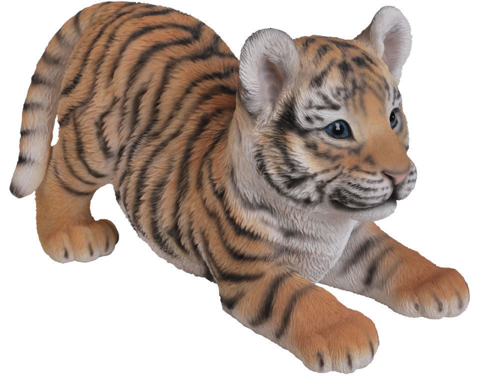 Realistic Tiger Cub Garden Statue, 12"