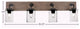 Oxbridge Bath Bar, Matte Black & Painted Distressed Metal, 6.25" Clear Bubble