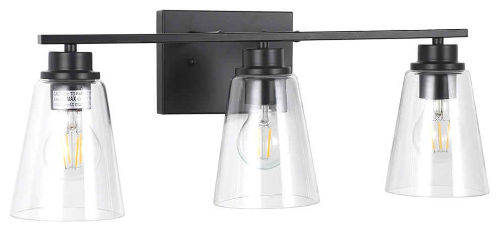 CHLOE Lighting CH6S101BK22-BL3 ERIAN Transitional 3 Light Black Vanity BathLight