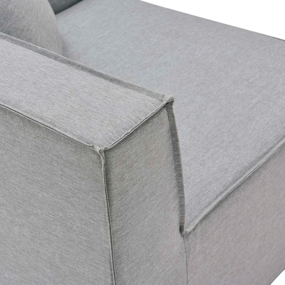 Saybrook Outdoor Patio Upholstered 4-Piece Sectional Sofa Gray