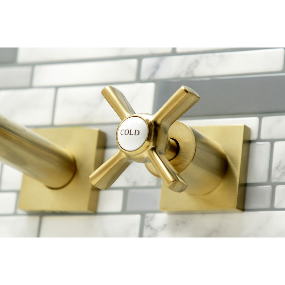 KS6057ZX Wall Mount Tub Faucet, Brushed Brass