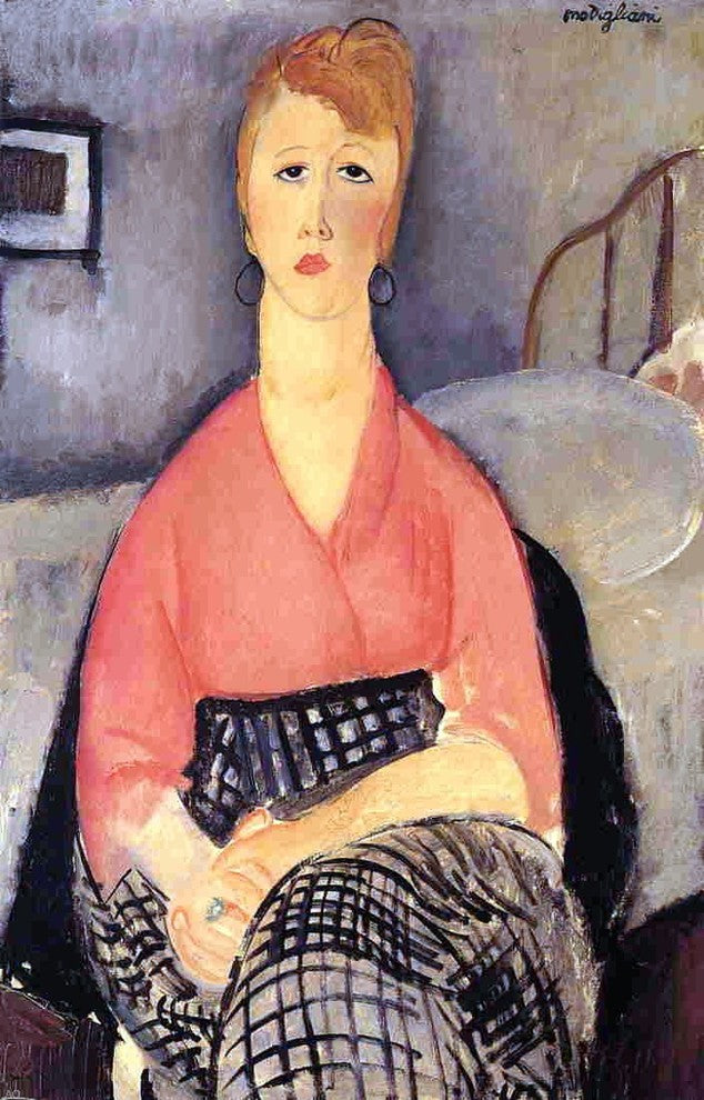 Amedeo Modigliani Pink Blouse, 18"x27" Wall Decal