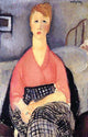Amedeo Modigliani Pink Blouse, 18"x27" Wall Decal