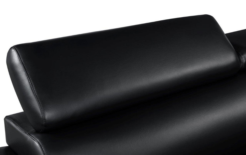Nestore Premium Genuine Leather Match Sofa Black