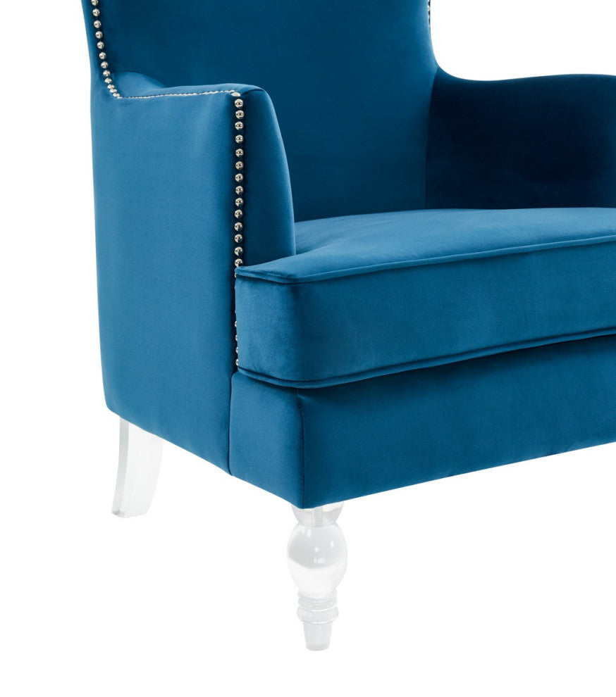 Safavieh Couture Geode Modern Wingback Chair, Navy