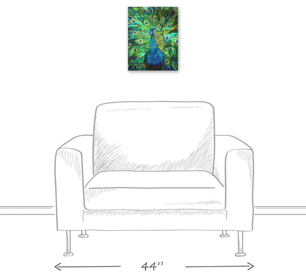Peacock Power 11x14 Canvas Wall Art