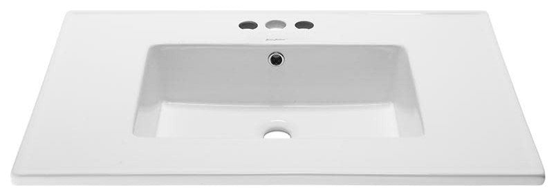 Swiss Madison SM-VT328-3 Voltaire 31" Vanity Top Sink - Glossy White