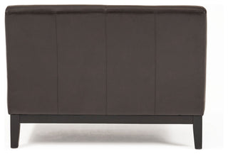 Nathan Contemporary Bonded Leather Upholstered Loveseat, Brown