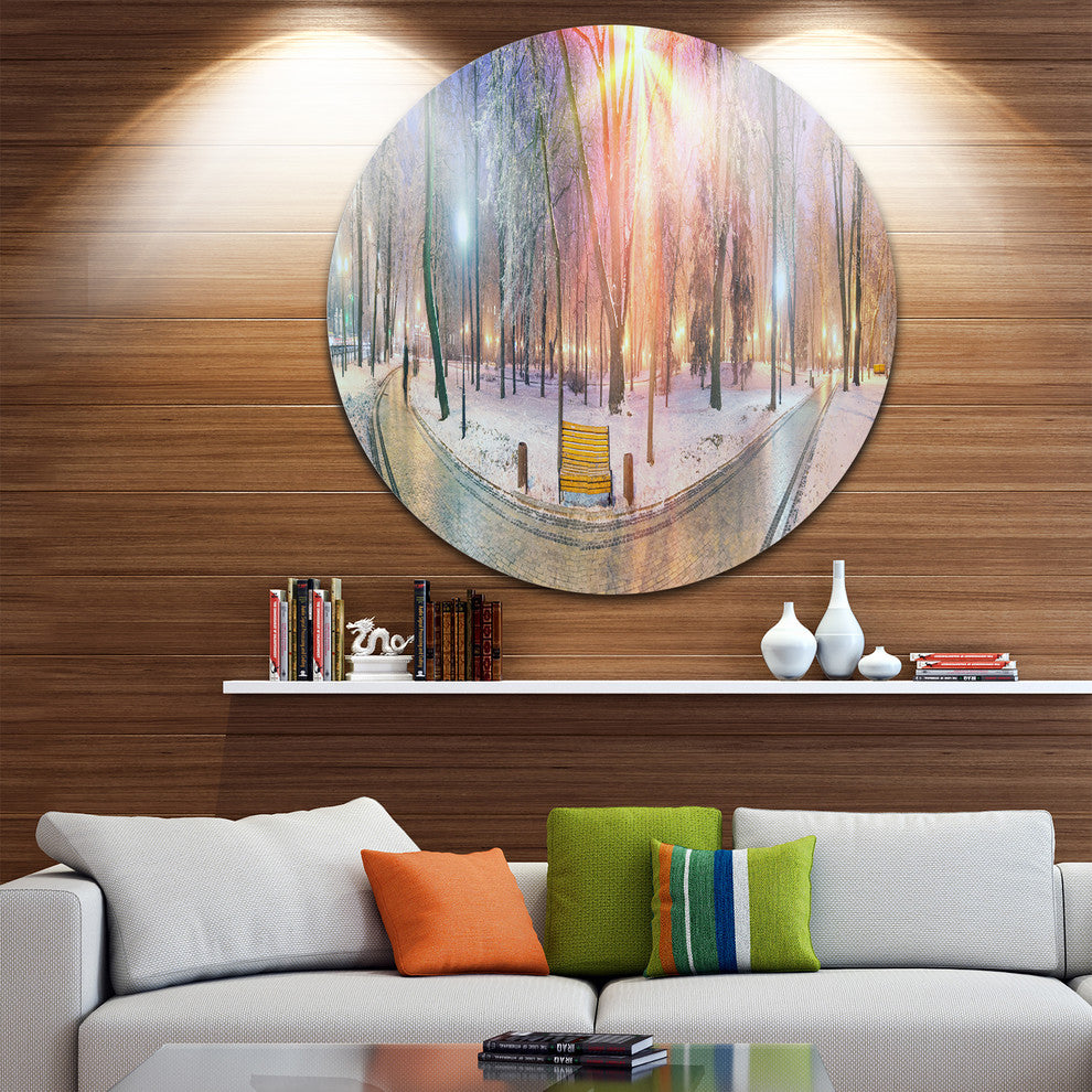 Beautiful Mariinsky Garden View, Landscape Photo Round Wall Art, 38"