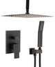Ceiling Mounted Shower System Set With 12" Rain Shower Head, Oil-Rubbed Bronze