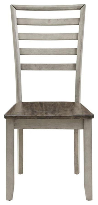 Bowery Hill Farmhouse / Country Two-tone Smokey Alabaster and Brown Side Chair