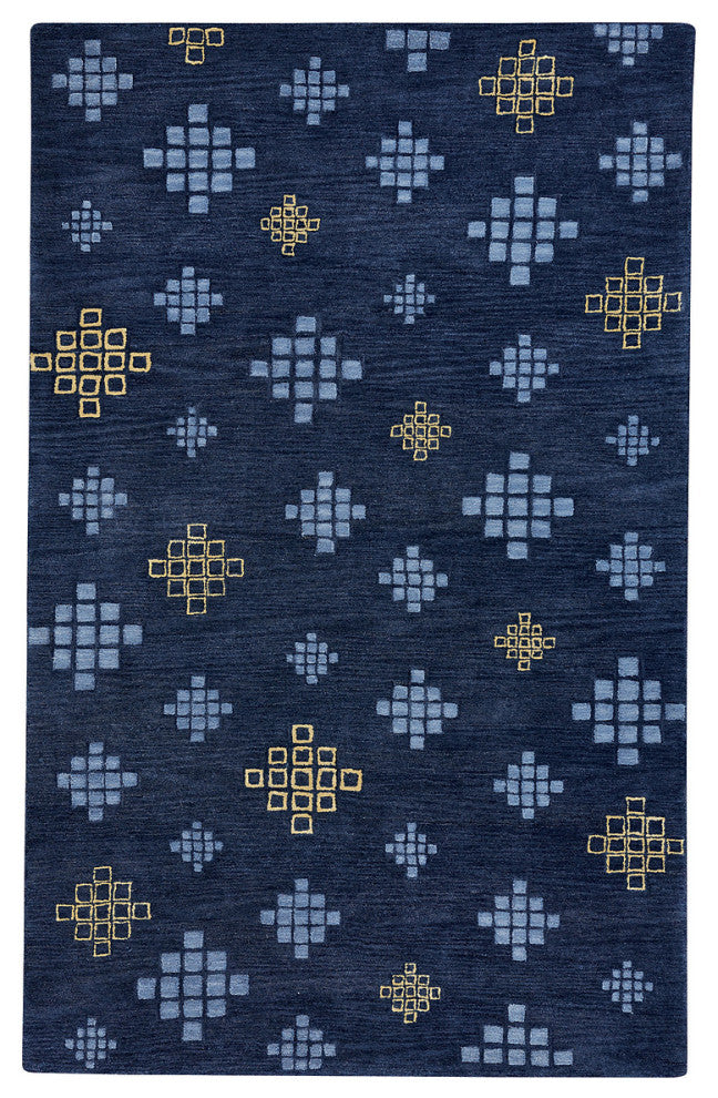 Capel COCOCOZY Geneva Blue Blond 3297_475 Hand Tufted Rugs - 3' 3" X 5' 3" Recta