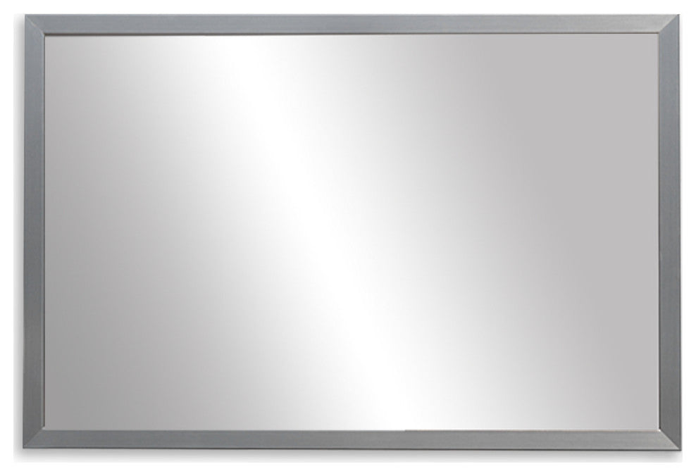 Ellis Framed Wall Mirror, Satin Nickel, 28"x24"
