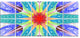 Extraordinary Fractal Blue Design, Abstract Canvas Art Print, 60"x28", 5 Panels