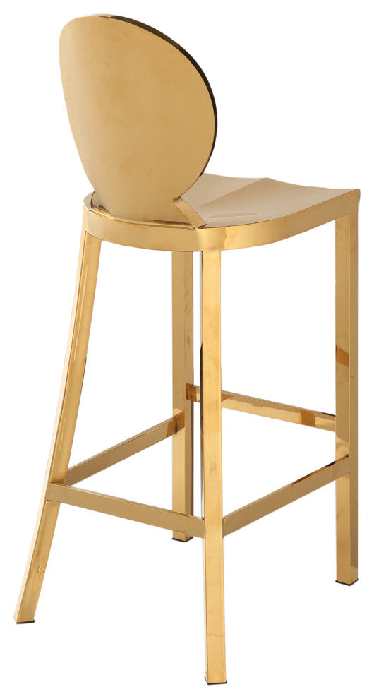 Maddox Kitchen Bar Stool, Gold Stainless Steel
