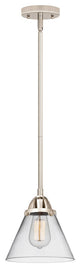 Large Cone Mini Pendant, Polished Nickel, Clear, Clear