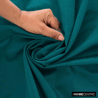 Peacock Blueish Green Art Silk Fabric By The Yard, 6 Yards For Curtain, Dress
