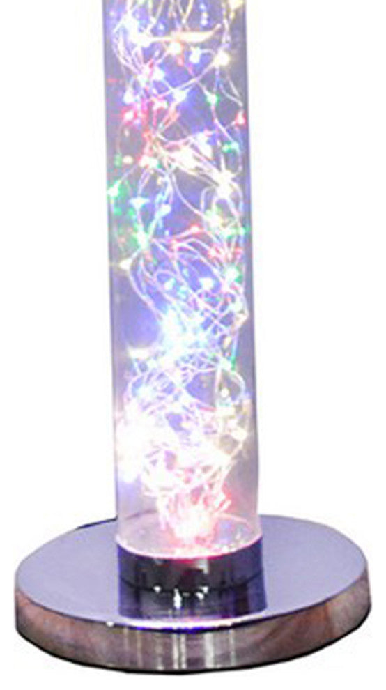 Benzara BM240323 Floor Lamp With LED Bulbs and Wireless Remote Control, Silver