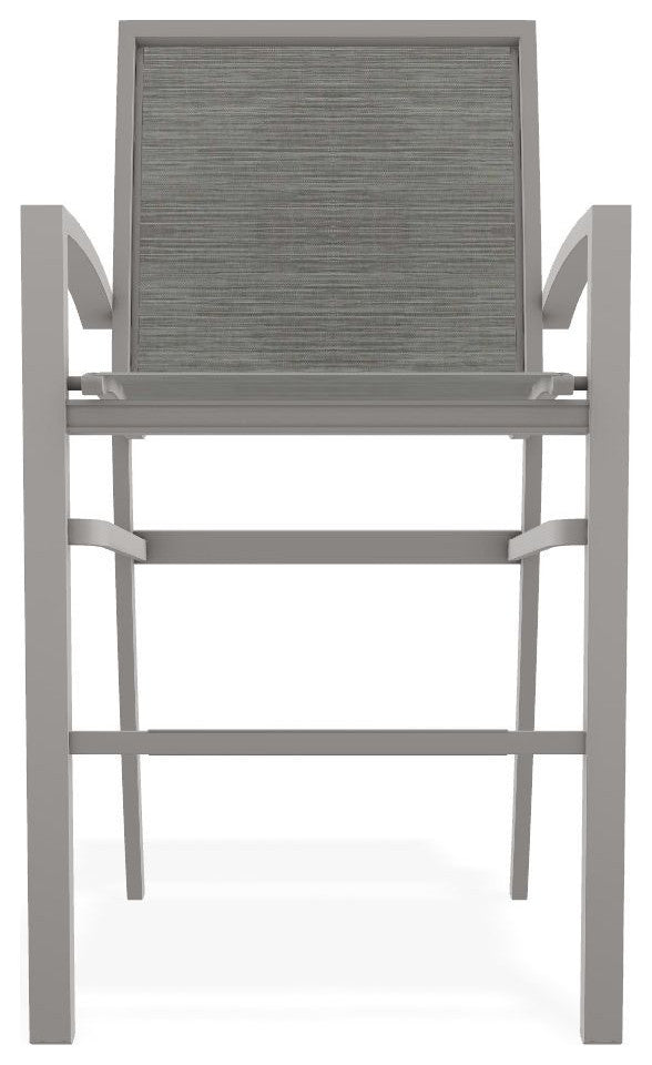 Kendall Sling Bar Height Stackable Outdoor Stool, Sicily/Warm Gray