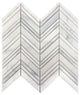 Arabescato Carrara Chevron Interlocking Polished Mosaic Tile, 12"x12", Set of 50