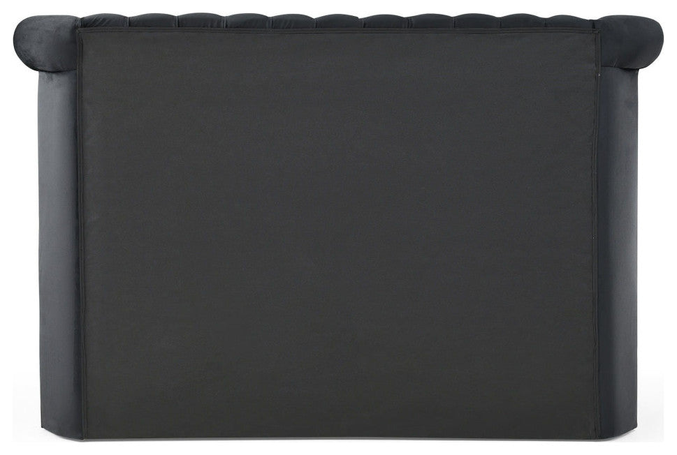 Better Home Products Elizabeth Upholstered Round Storage King Bed in Black