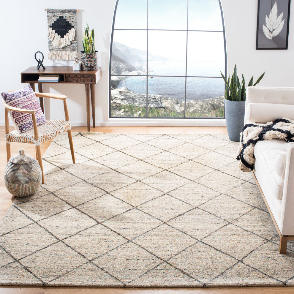 Safavieh Micro-Loop Collection HIM423A Rug, Ivory, 9' X 12'