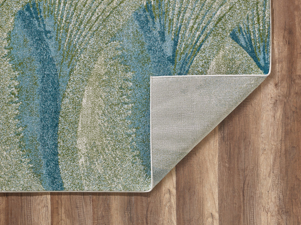 Illusions Breeze Abstract Watercolor Area Rug, Ocean, 6'7 X 9'6