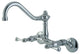 Polished Chrome Vintage Double Handle Wall Mount Kitchen Faucet KS3221BL