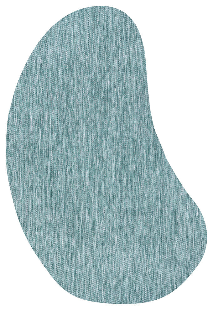 Evan Modern Rustic Organic Curve Indoor/Outdoor Shaped Area Rug