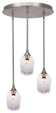 Empire 3-Light Cluster Pendalier, Brushed Nickel/Clear Bubble