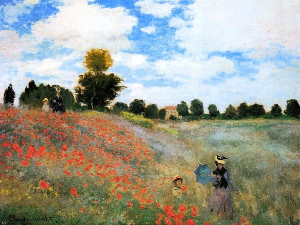 Claude Oscar Monet A Field of Poppies at Argenteuil Wall Decal Print