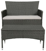 GDF Studio 2-Piece Fidelor Outdoor Gray PE Wicker Set