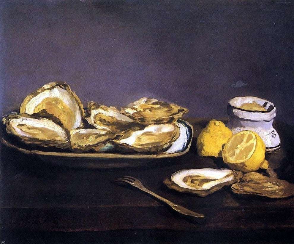 Edouard Manet Oysters, 20"x25" Wall Decal