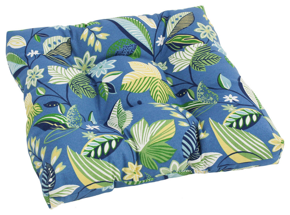 19" Squared Spun Polyester Tufted Dining Chair Cushion, Skyworks Caribbean