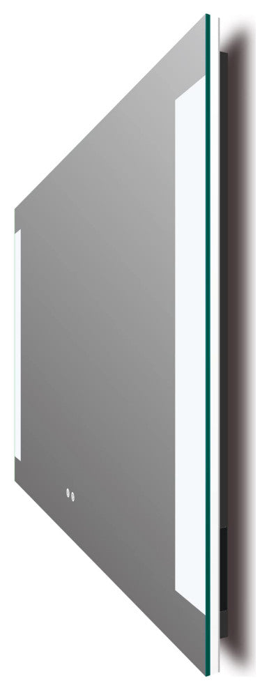 Frameless Rectangle LED Lighted Bath Vanity Mirror, 40" X 28"