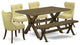 6-Piece Dinette Set, 4 Chairs With Mineral Blue Seat-Top Table and Dining Bench