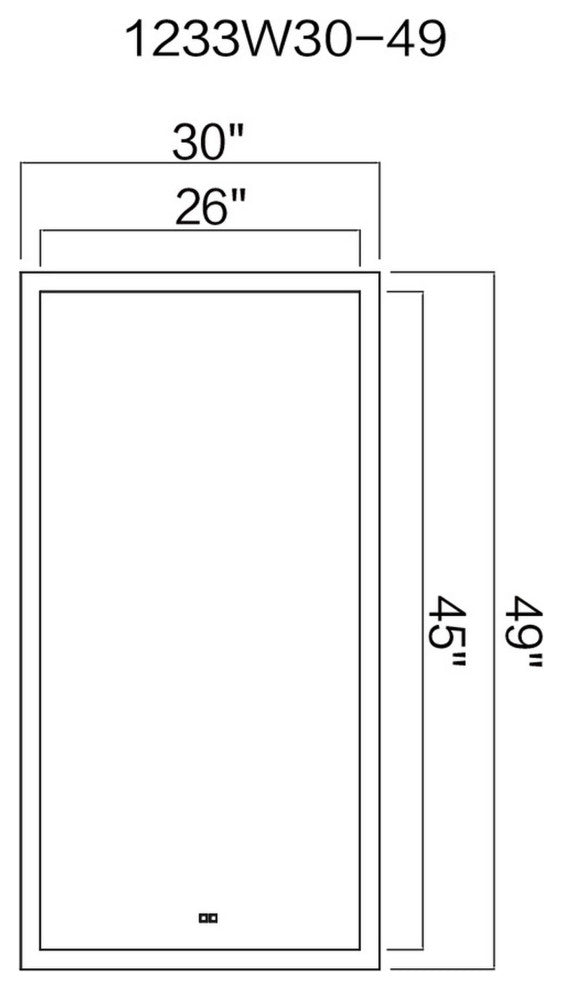 Abigail Rectangle Matte White LED 30 in. Mirror From our Abigail Collection