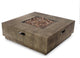 Jasmine Outdoor 50,000 BTU Square Fire Pit, No Tank Holder, Brown Wood Pattern