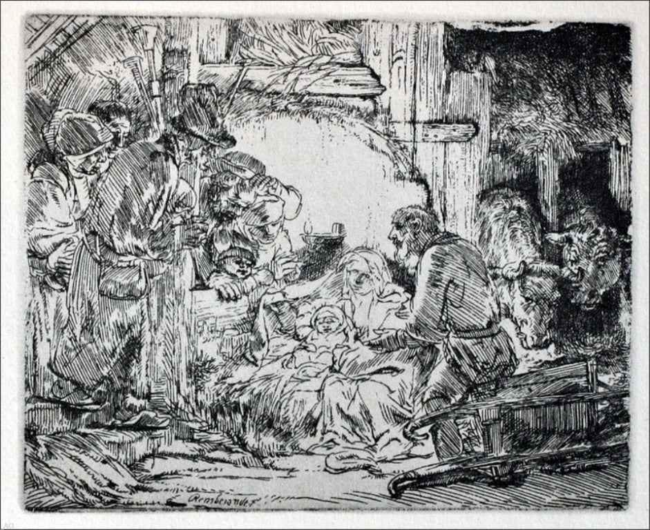 Rembrandt Van Rijn The Nativity, 20"x25" Wall Decal Print