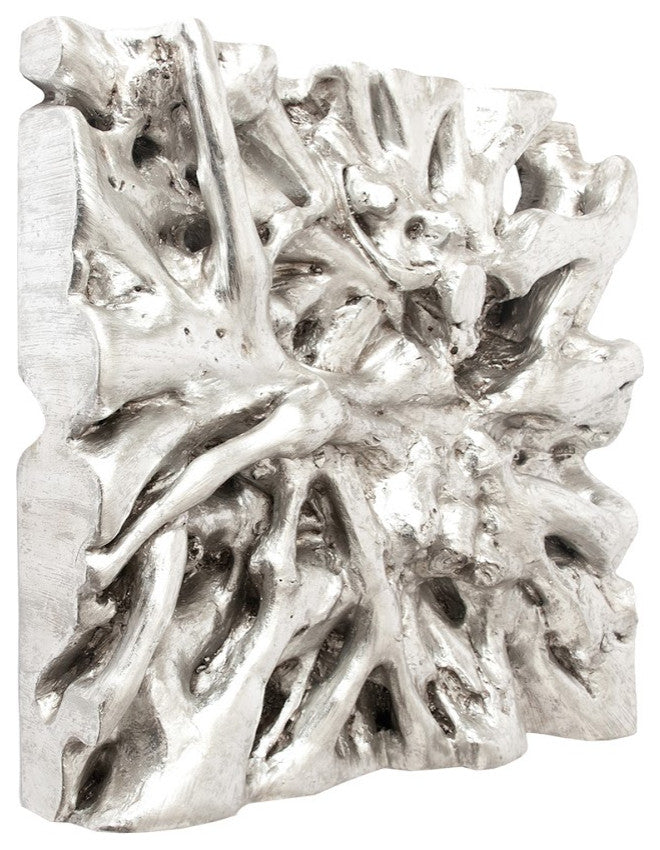 Square Root Wall Art, Silver Leaf
