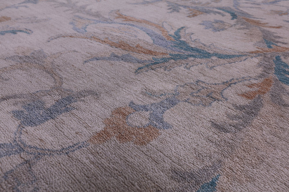 Peshawar White Wash Hand-Knotted Wool Rug 9' 11" X 13' 11" Q9540