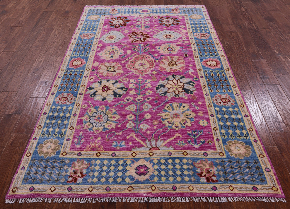 Turkish Oushak Hand Knotted Wool Rug 5' 2" X 8' 1" - Q15353
