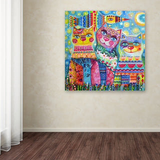 Oxana Ziaka 'Deco Cats' Canvas Art, 14" x 14"