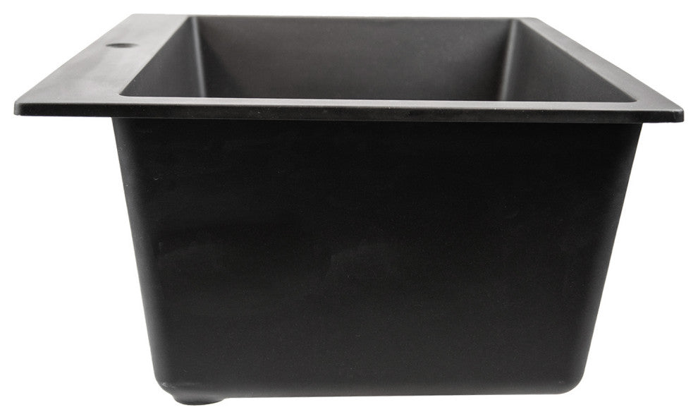 Nantucket Sinks PR2522-DM-BL Dual-mount Granite Composite Laundry Sink in Black